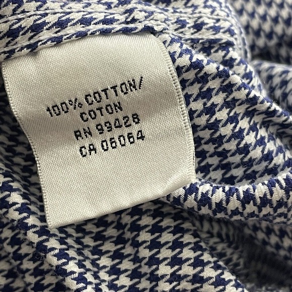 Bugatchi Mens Button Up Dress Shirt Size XL Shaped Fit Houndstooth Plaid - Picture 9 of 16